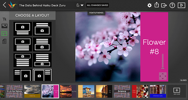 Haiku Deck is for professional-looking presentations